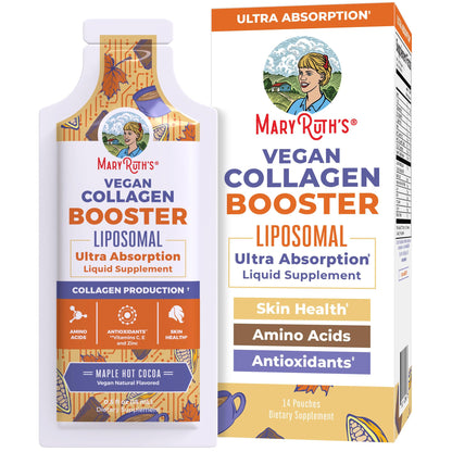 MaryRuth Organics Collagen Booster Liposomal | Sugar Free | Liquid Collagen Booster with VIT C, E, Zinc,Copper&Silica | Skin Care&Joint Support Supplement | Vegan | Non-GMO | Gluten Free | 14 Serving - dailyvitalstore