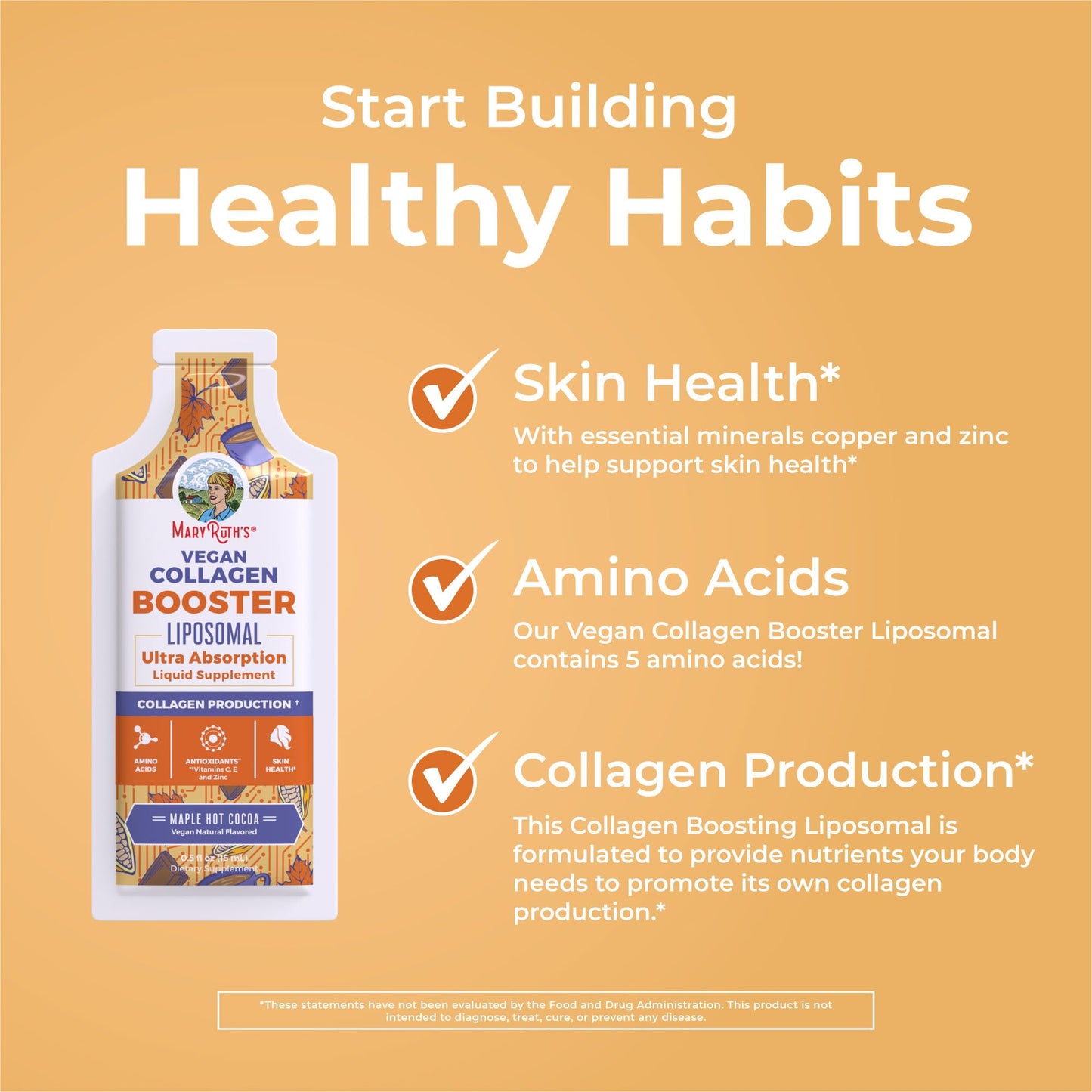 MaryRuth Organics Collagen Booster Liposomal | Sugar Free | Liquid Collagen Booster with VIT C, E, Zinc,Copper&Silica | Skin Care&Joint Support Supplement | Vegan | Non-GMO | Gluten Free | 14 Serving - dailyvitalstore