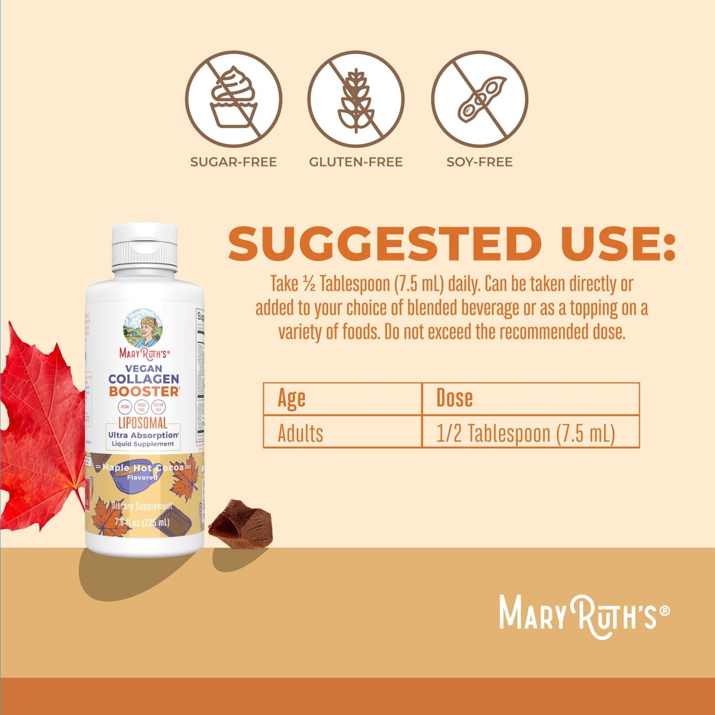 MaryRuth Organics Collagen Booster Liposomal, Sugar Free, Liquid Collagen Booster with Vitamin C, Vitamin E, Zinc, Copper & Silica, Skin Care & Joint Support Supplement, Vegan, Non-GMO, 7.6 Fl Oz - dailyvitalstore