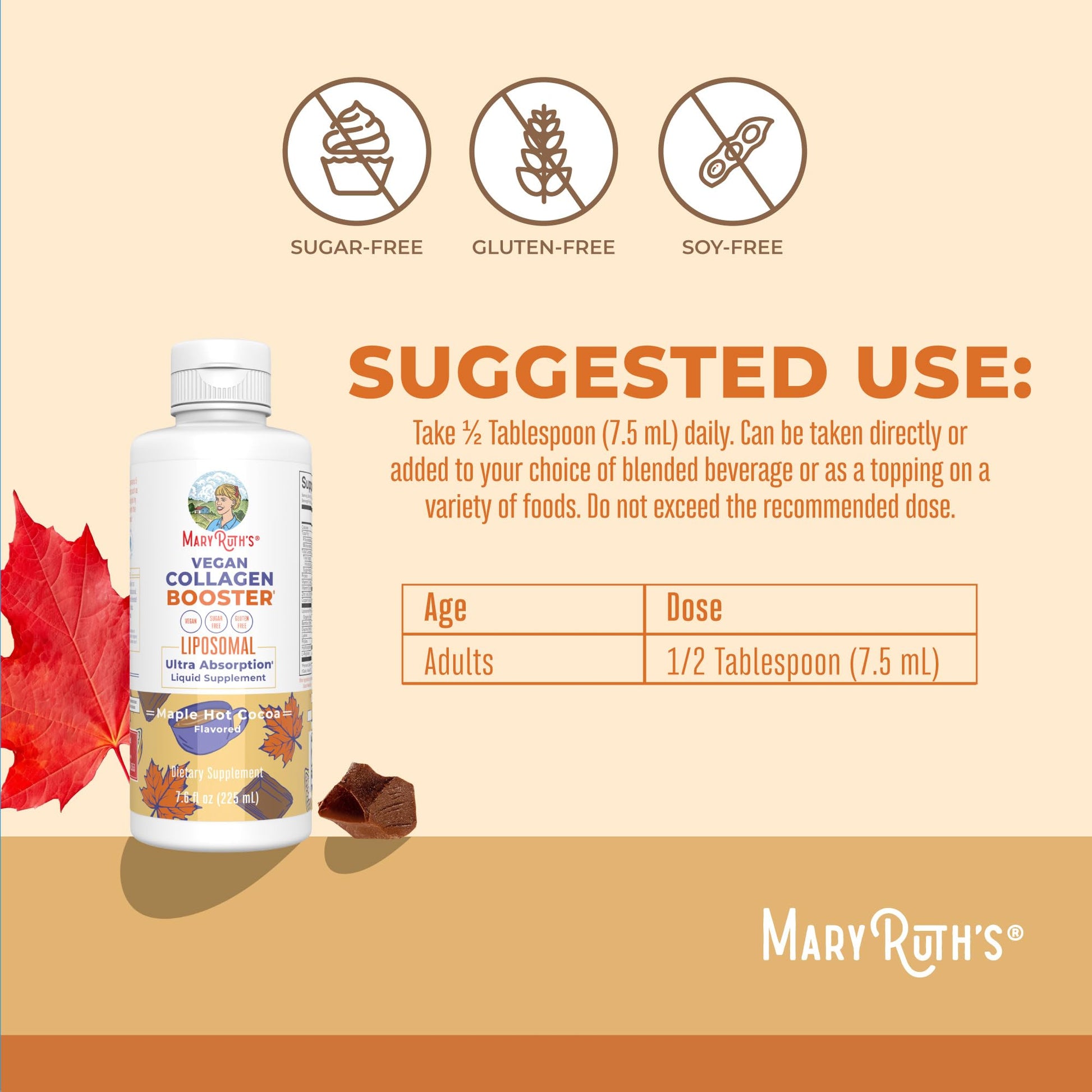 MaryRuth Organics Collagen Booster Liposomal, Sugar Free, Liquid Collagen Booster with Vitamin C, Vitamin E, Zinc, Copper & Silica, Skin Care & Joint Support Supplement, Vegan, Non-GMO, 7.6 Fl Oz - dailyvitalstore