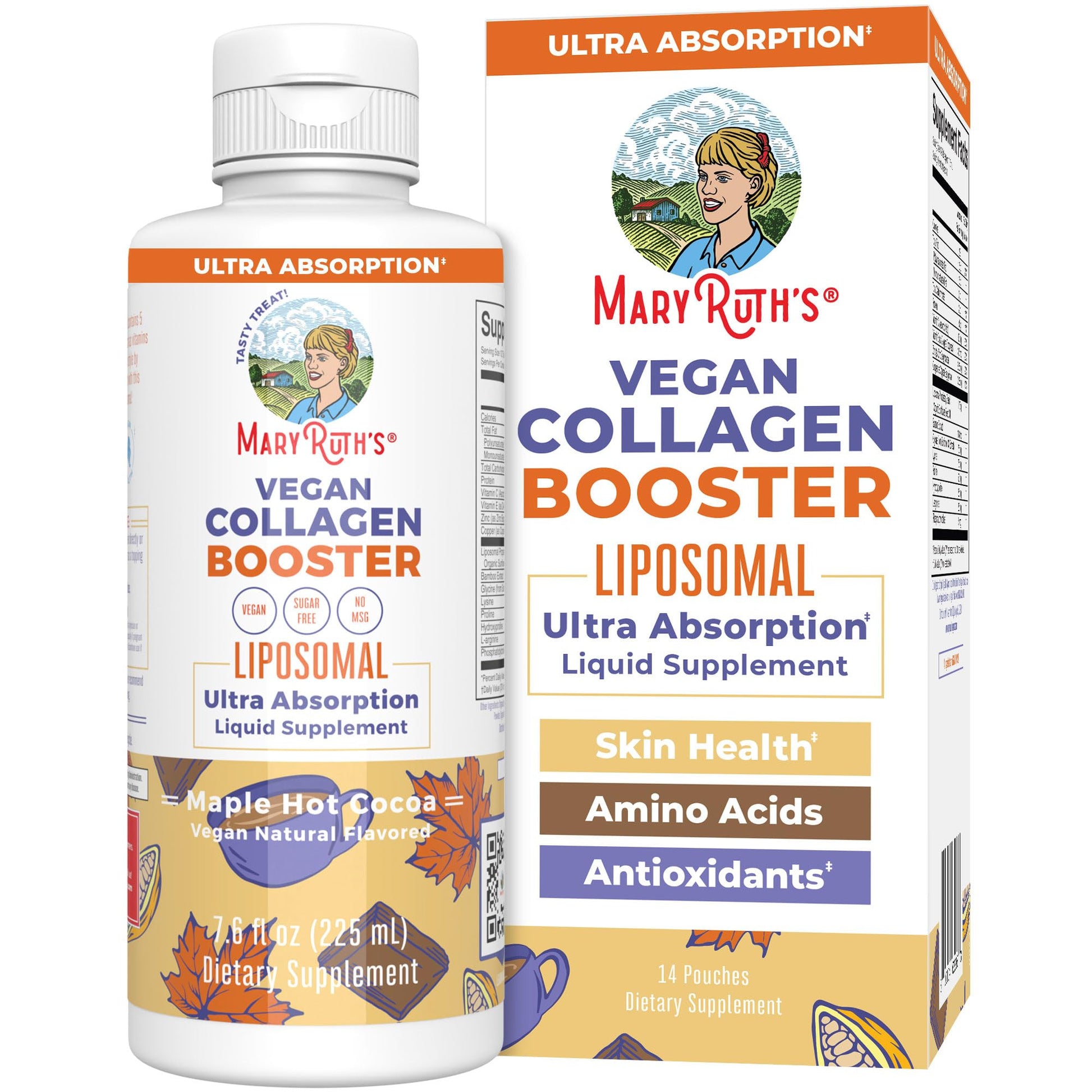 MaryRuth Organics Collagen Booster Liposomal, Sugar Free, Liquid Collagen Booster with Vitamin C, Vitamin E, Zinc, Copper & Silica, Skin Care & Joint Support Supplement, Vegan, Non-GMO, 7.6 Fl Oz - dailyvitalstore