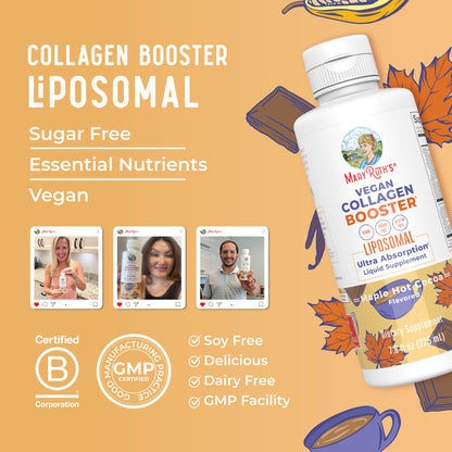 MaryRuth Organics Collagen Booster Liposomal, Sugar Free, Liquid Collagen Booster with Vitamin C, Vitamin E, Zinc, Copper & Silica, Skin Care & Joint Support Supplement, Vegan, Non-GMO, 7.6 Fl Oz - dailyvitalstore