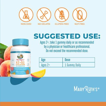 MaryRuth Organics Joint Health Liquid Drops & Vitamin K2+D3 Gummies (Peach Mango and Apricot) | Label Project Verified | Vitamins for Calcium, Joints, and Bone Support | Vegan, Non-GMO, Gluten Free - dailyvitalstore