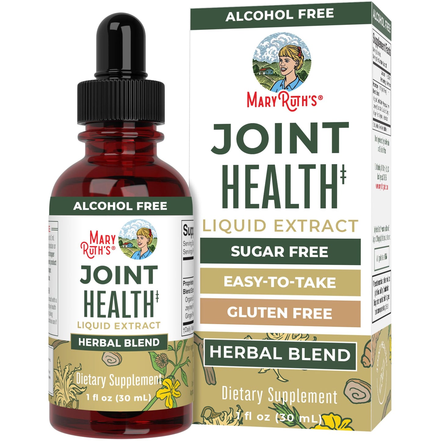 MaryRuth Organics Joint Health Liquid Extract | Four Herbal Blend Liquid Drops | Ginger Root | Licorice Root | Cats Claw | Devils Claw | Vegan | Non GMO | Alcohol Free Tincture | 30 Servings - dailyvitalstore