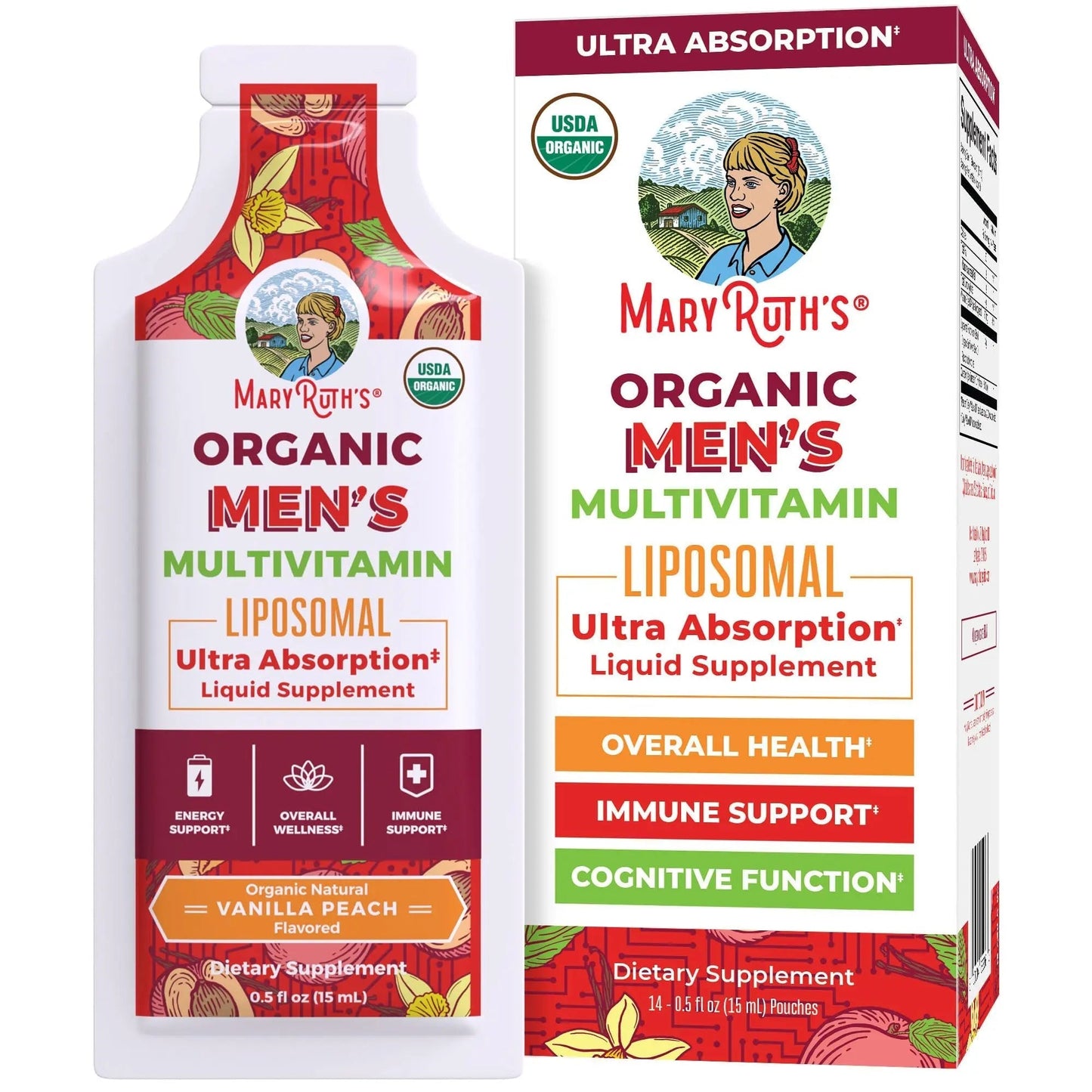 MaryRuth Organics Multivitamin for Men | USDA Organic | Sugar Free Mens Multivitamin Liposomal | Liquid Vitamins for Men | - dailyvitalstore