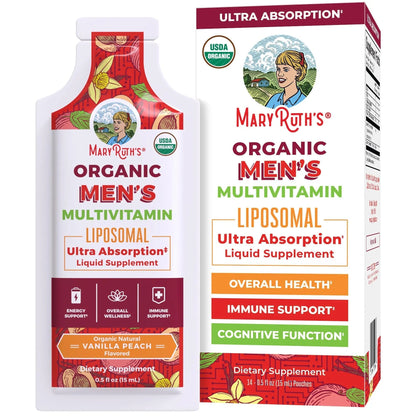 MaryRuth Organics Multivitamin for Men | USDA Organic | Sugar Free Mens Multivitamin Liposomal | Liquid Vitamins for Men | - dailyvitalstore