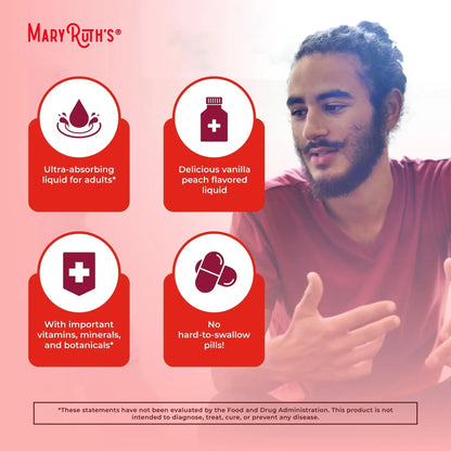 MaryRuth Organics Multivitamin for Men | USDA Organic | Sugar Free Mens Multivitamin Liposomal | Liquid Vitamins for Men | - dailyvitalstore