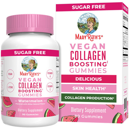 MaryRuth Organics Vegan Collagen for Women & Men, Collagen Boosting Gummies, Skin Care, Lysine, Vitamin C, Vitamin A, Amla, Supplement for Hair & Skin, Vegan, Non-GMO, Gluten Free, 90 Servings - dailyvitalstore