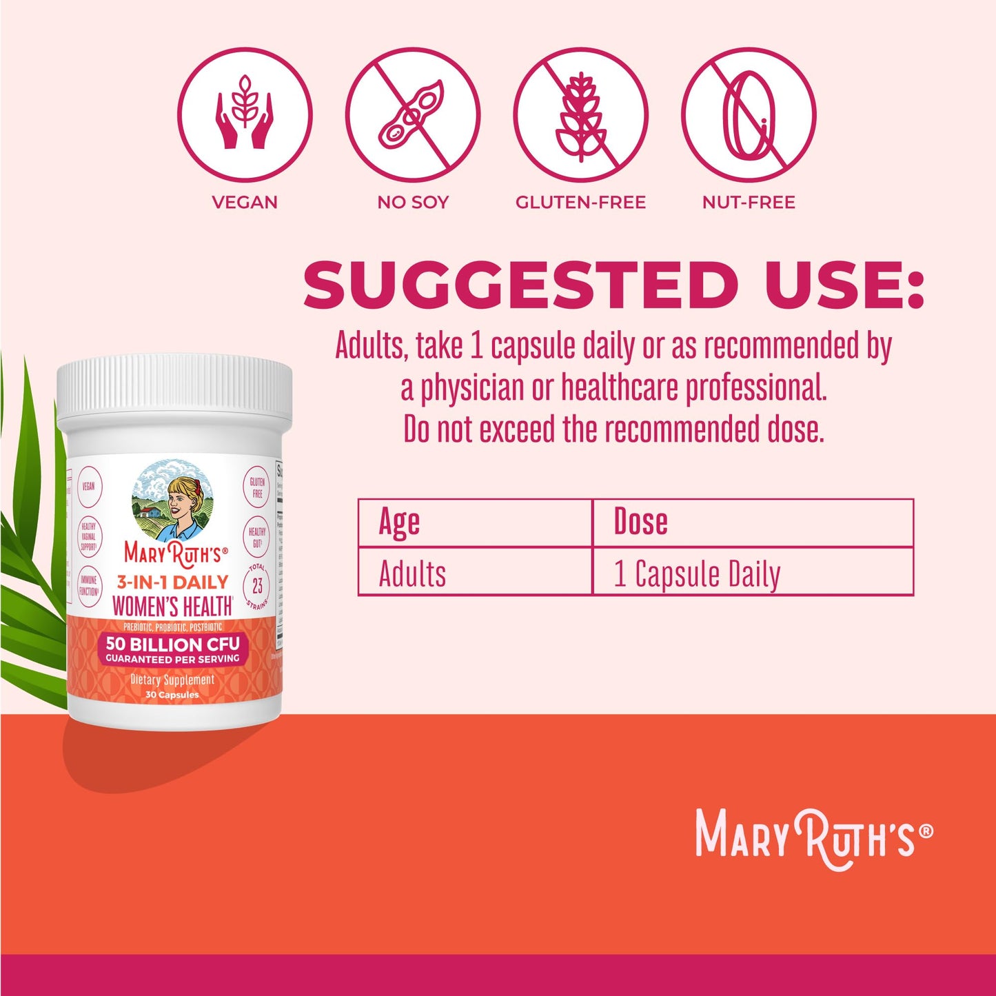 MARYRUTH'S 3-in-1 Daily Health Probiotics for Women | Hormone Support & Gut Health Supplement for Women | Women’s Probiotic - dailyvitalstore