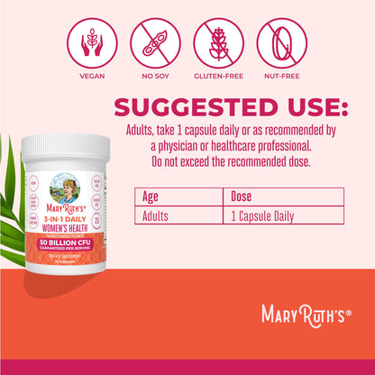MARYRUTH'S 3-in-1 Daily Health Probiotics for Women | Hormone Support & Gut Health Supplement for Women | Women’s Probiotic - dailyvitalstore