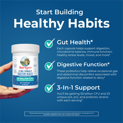MARYRUTH'S 3-in-1 Probiotics for Digestive Health | Prebiotic & Postbiotic | Gut Health Supplement for Women & Men | 23 Unique Strains - dailyvitalstore
