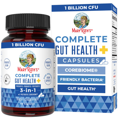 MARYRUTH'S Complete Gut Health+ Capsules | 5 Probiotic Blend | Butyrate | Corebiome® | Vegan Gut Support | Support Gastrointestinal Health & Microbiome - dailyvitalstore