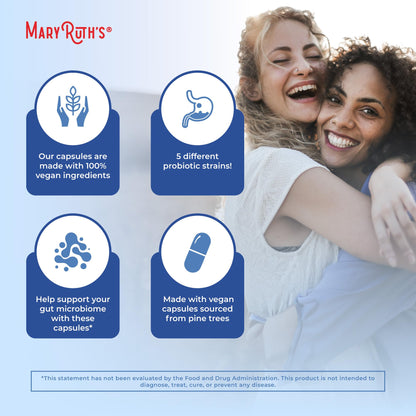 MARYRUTH'S Complete Gut Health+ Capsules | 5 Probiotic Blend | Butyrate | Corebiome® | Vegan Gut Support | Support Gastrointestinal Health & Microbiome - dailyvitalstore
