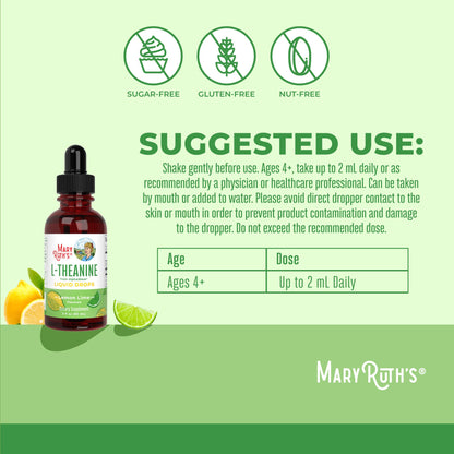MaryRuth's L Theanine 200mg Liquid Drops | Mood Support for Adults & Kids | Focus Supplement | Natural Sleep Support | Vegan | Non-GMO | Gluten Free | 30 Servings - dailyvitalstore