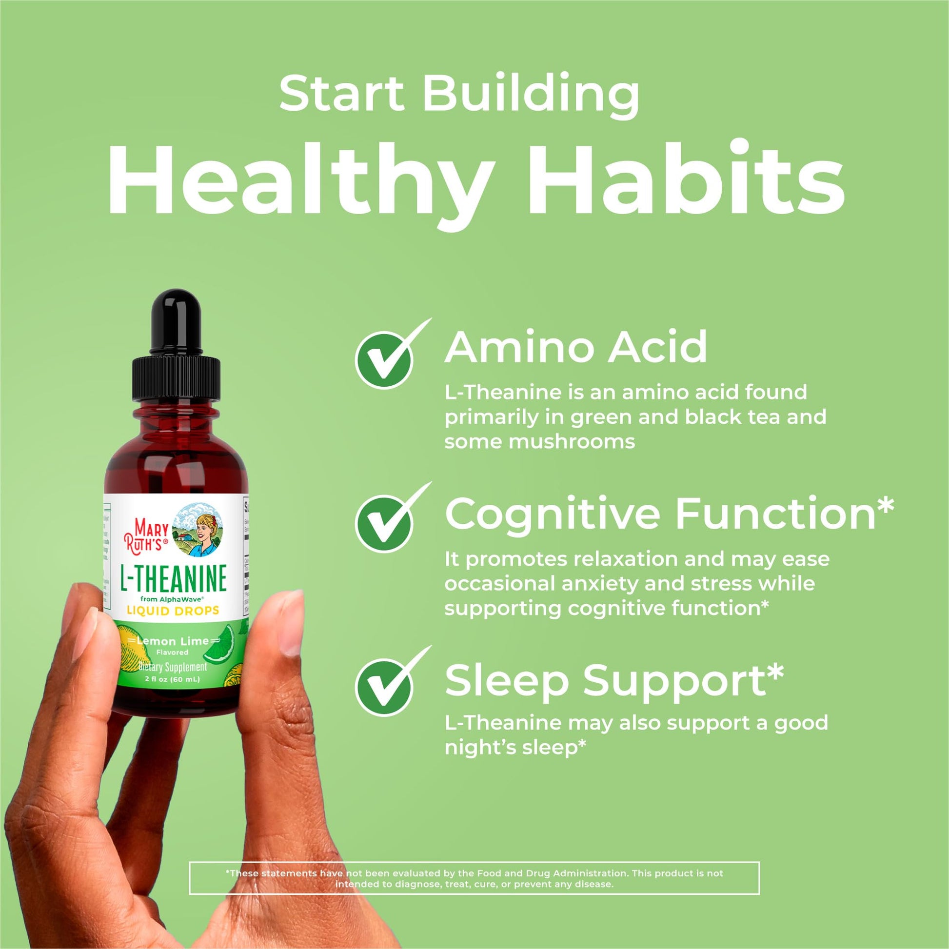 MaryRuth's L Theanine 200mg Liquid Drops | Mood Support for Adults & Kids | Focus Supplement | Natural Sleep Support | Vegan | Non-GMO | Gluten Free | 30 Servings - dailyvitalstore