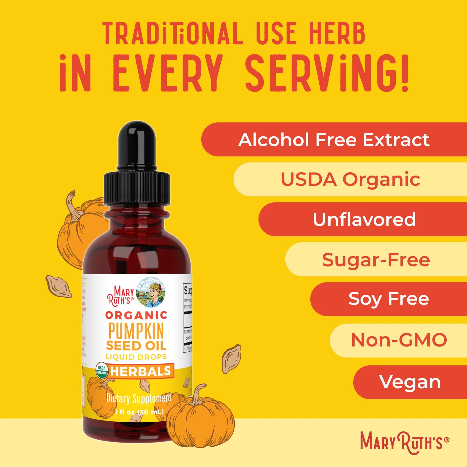 MARYRUTH'S Organics Pumpkin Seed Oil Cold Pressed | 2 Month Supply | USDA Organic Pumpkin Seed Liquid Drops for Men and Women | Urinary Health in Men - dailyvitalstore