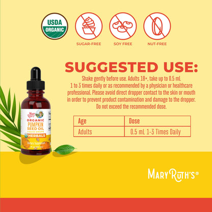MARYRUTH'S Organics Pumpkin Seed Oil Cold Pressed | 2 Month Supply | USDA Organic Pumpkin Seed Liquid Drops for Men and Women | Urinary Health in Men - dailyvitalstore