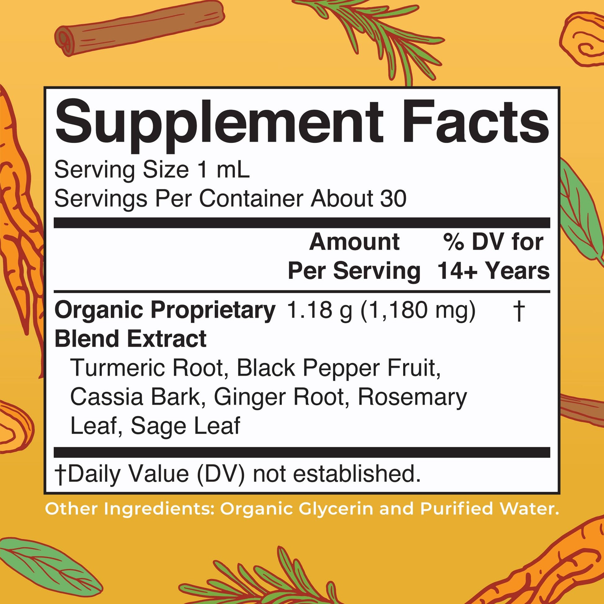 MARYRUTH'S Organics USDA Turmeric Gold Liquid Drops | Herbal Blend | Turmeric Curcumin | Black Pepper | Cassia Cinnamon Bark | Ginger Root | Immune Support - dailyvitalstore