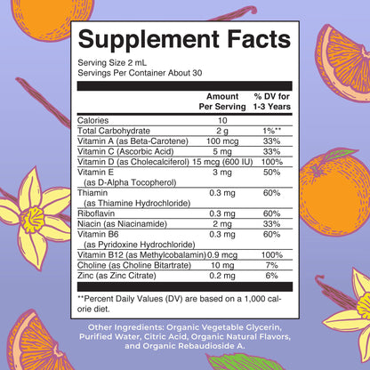 MaryRuth's Toddler Multivitamin | Vitamin A C D E B6 B12 Zinc | Healthy Growth Support | Immunity | Bone Health | Cognitive Function | Organic | Sugar Free | Vegan | Non-GMO | 2 Fl Oz | 30 Day Supply - dailyvitalstore