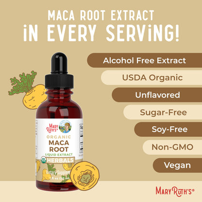 MARYRUTH'S USDA Organic Maca Root Liquid Drops | Vegan | Non-GMO | Gluten Free | Alcohol Free | 1 Fl Oz - dailyvitalstore