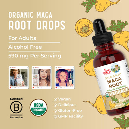 MARYRUTH'S USDA Organic Maca Root Liquid Drops | Vegan | Non-GMO | Gluten Free | Alcohol Free | 1 Fl Oz - dailyvitalstore