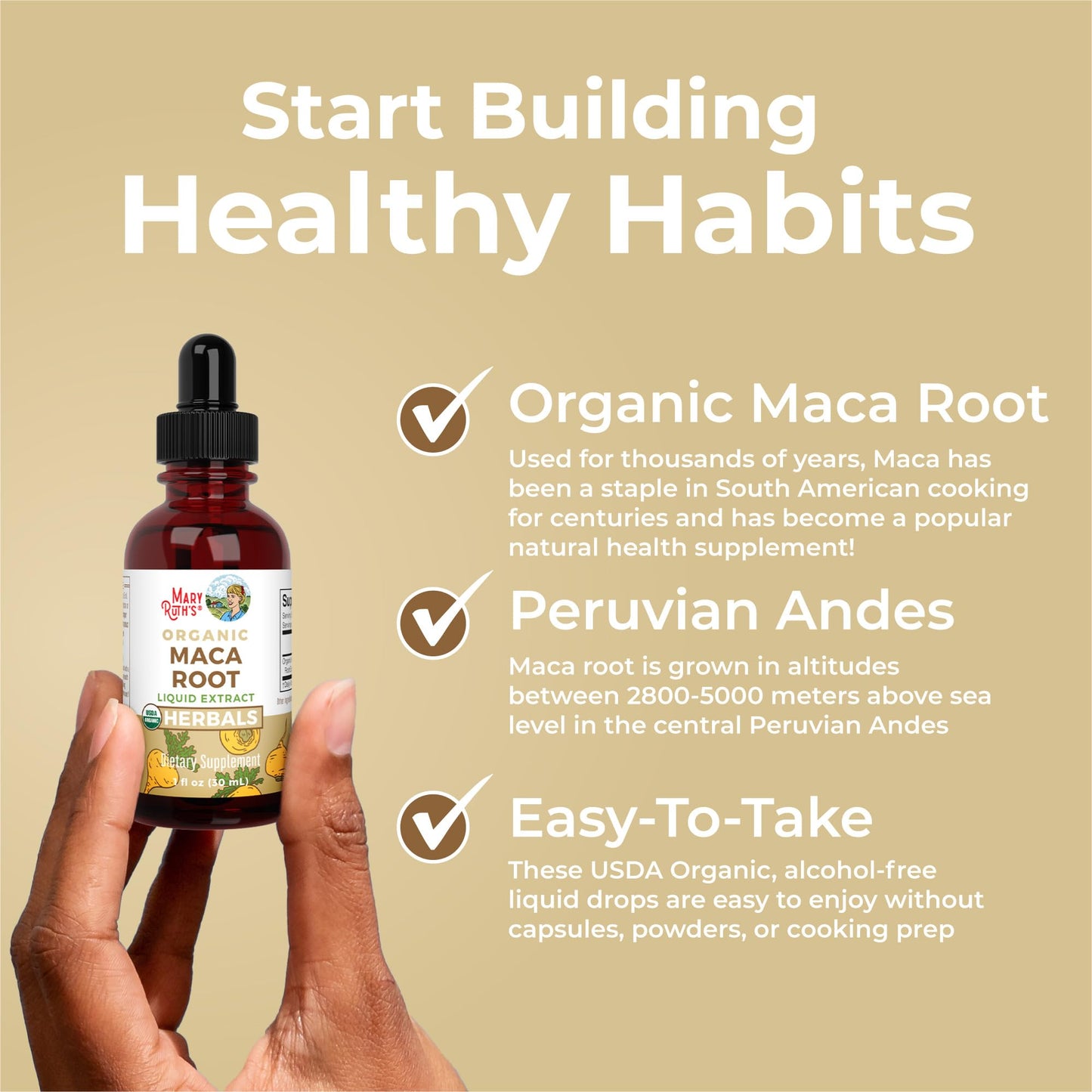 MARYRUTH'S USDA Organic Maca Root Liquid Drops | Vegan | Non-GMO | Gluten Free | Alcohol Free | 1 Fl Oz - dailyvitalstore