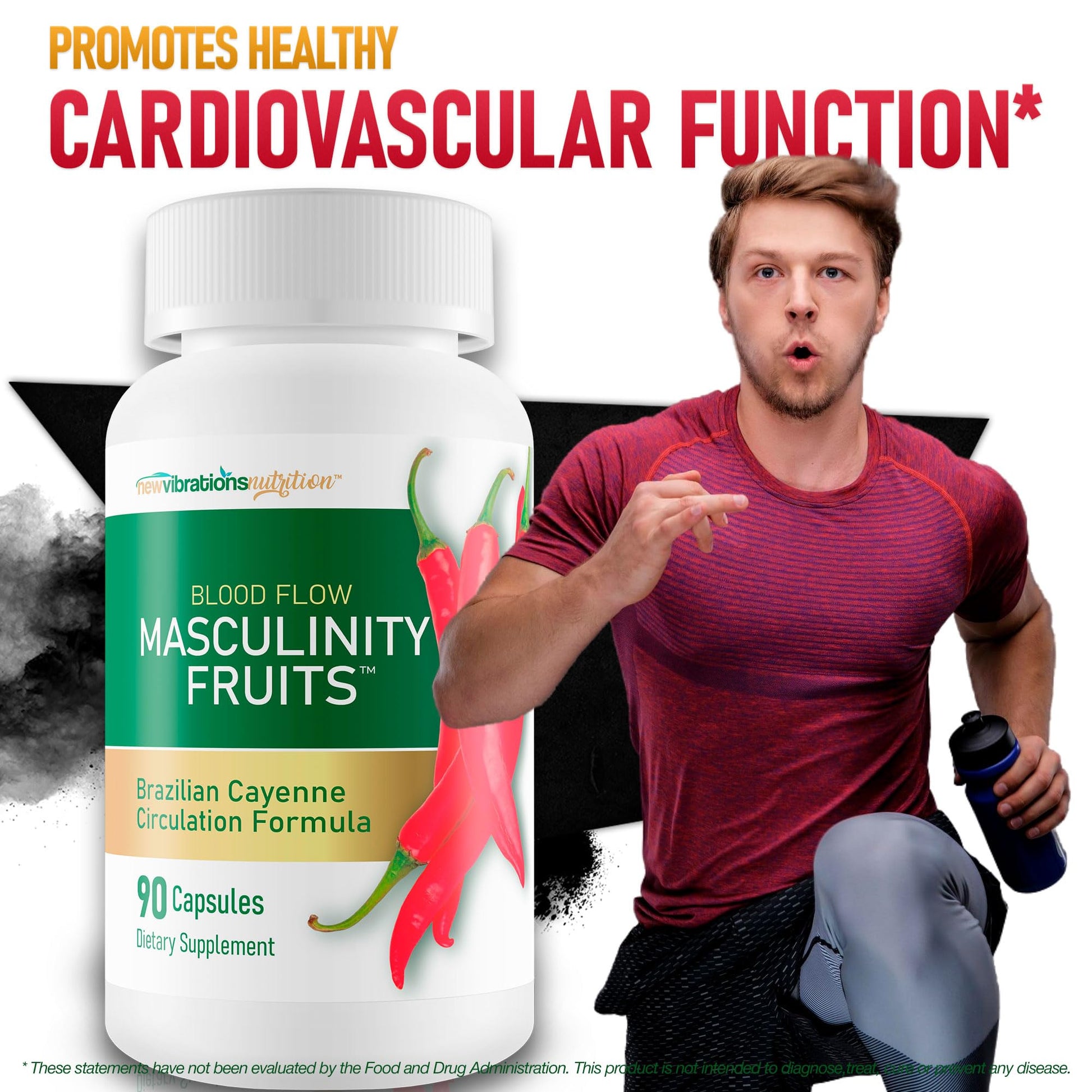 Masculinity Fruits for Bloodflow - Our Best Brazilian Blood Circulation Supplements for Men - Boost Blood Flow Circulation Supplement - Cayenne Pepper Pills Gingko Biloba Blood Flow Vitamins for Men - dailyvitalstore