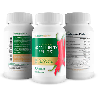 Masculinity Fruits for Bloodflow - Our Best Brazilian Blood Circulation Supplements for Men - Boost Blood Flow Circulation Supplement - Cayenne Pepper Pills Gingko Biloba Blood Flow Vitamins for Men - dailyvitalstore