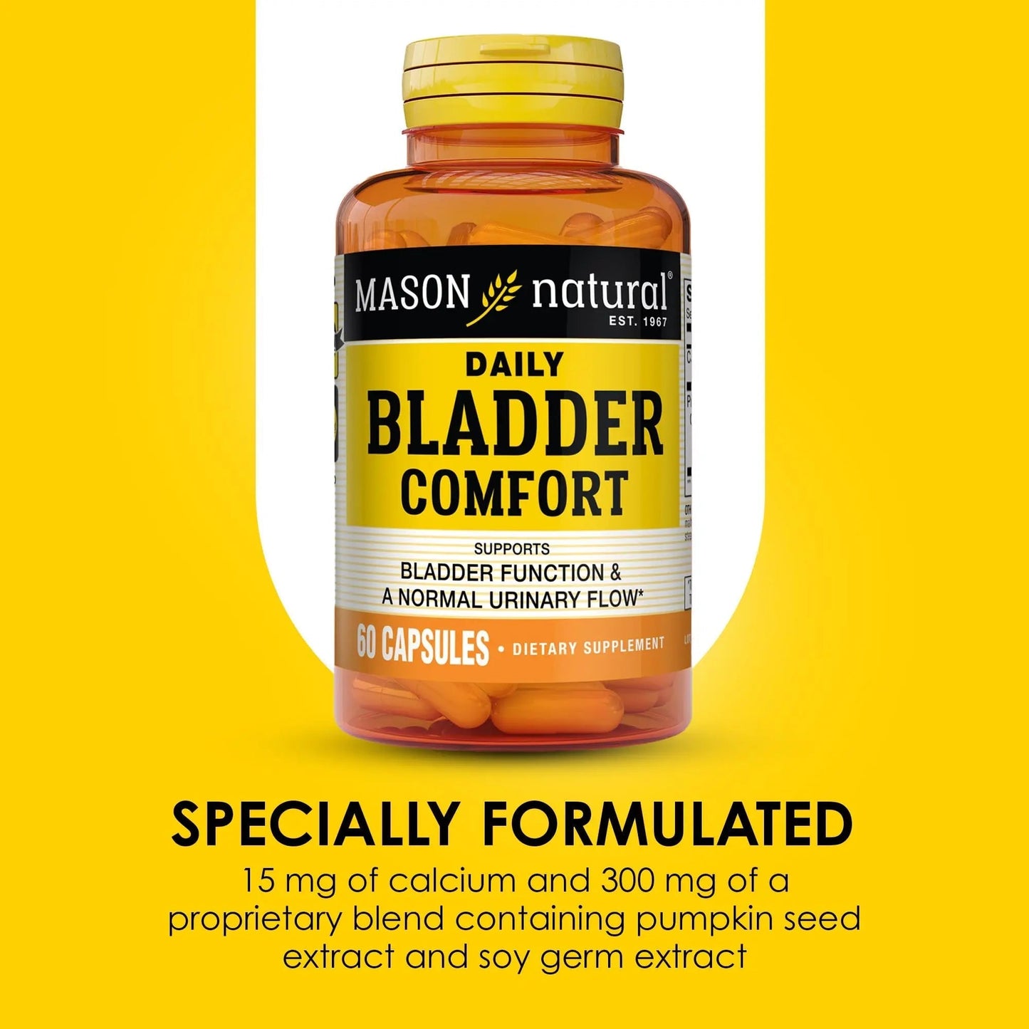 MASON NATURAL Daily Bladder Comfort, 30,Day Supply with Calcium, Pumpkin Seed, & Soy Germ to Support Normal Bladder Function - dailyvitalstore