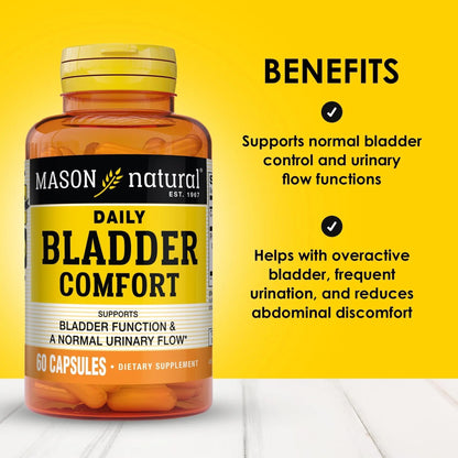 MASON NATURAL Daily Bladder Comfort, 30,Day Supply with Calcium, Pumpkin Seed, & Soy Germ to Support Normal Bladder Function - dailyvitalstore