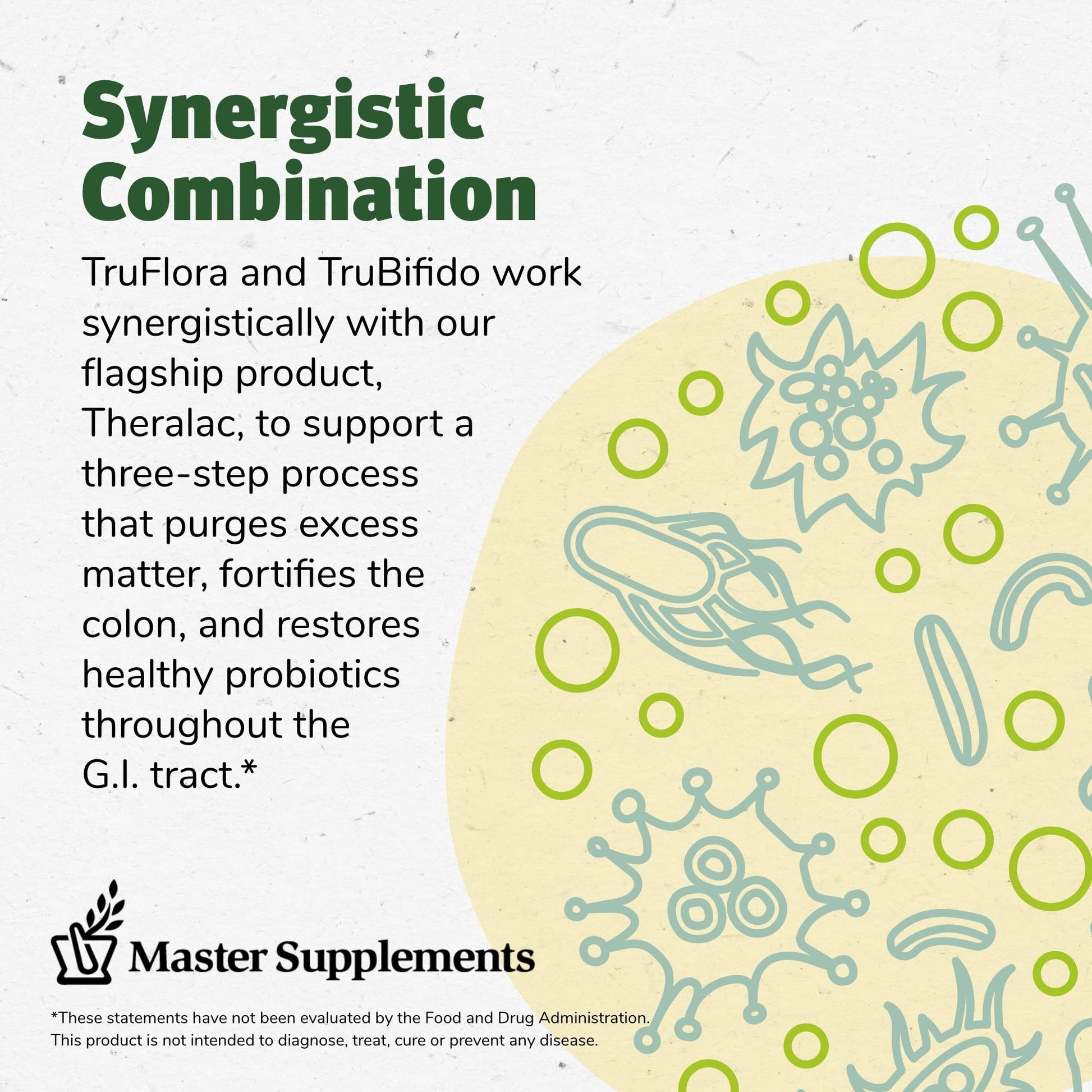 Master Supplements 30-Day Probiotic Gut Reset - Includes Theralac (30 ct.), TruBifido (30 ct.) & TruFlora (30 ct.) - Supports Optimal Gut Health - Gluten Free - dailyvitalstore