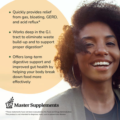 Master Supplements Enzalase - 50 Capsules - Probiotic Compatible Enzymes - Provides Digestive Boost + Gas & Bloating Relief - Gluten Free - 50 Servings - dailyvitalstore