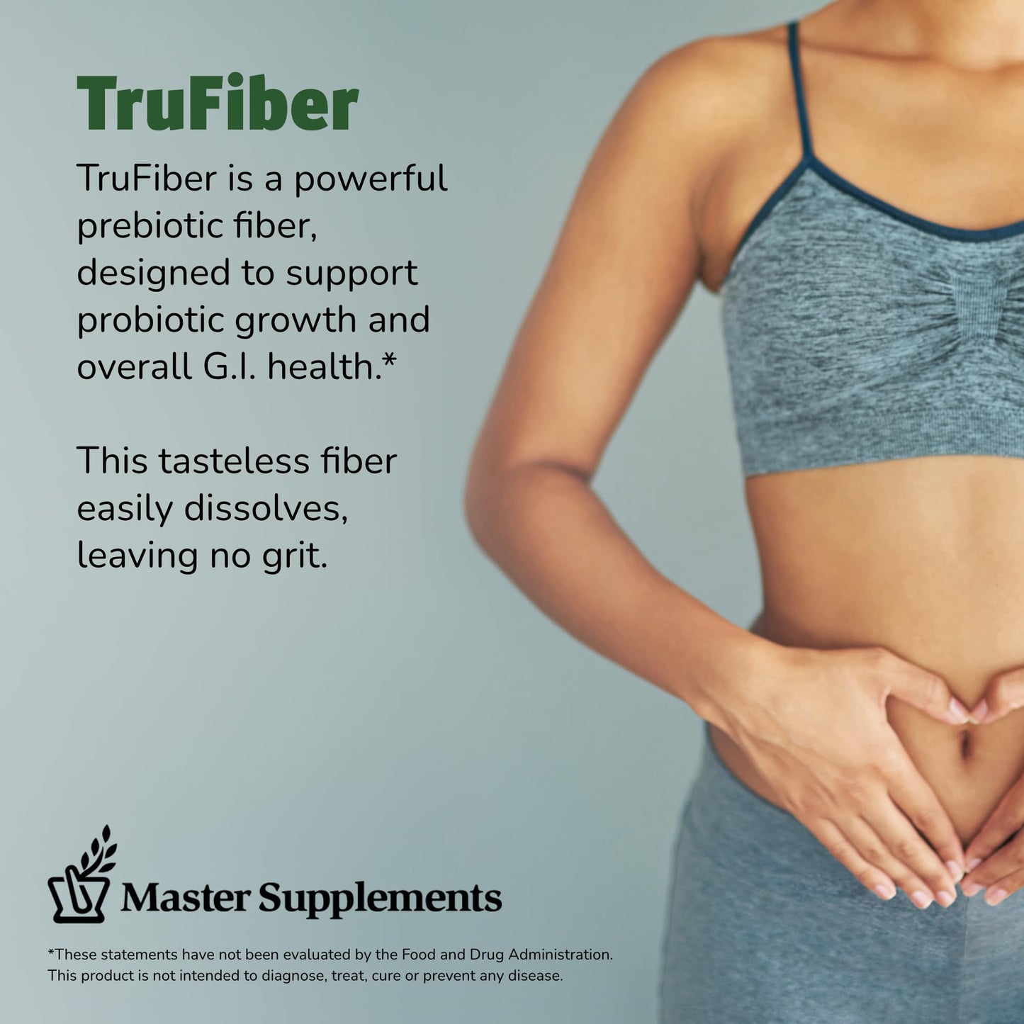 Master Supplements TruFiber - 6.35 oz, Pack of 2 - Prebiotic Fiber to Help Boost Probiotic Growth - Supports Digestive Health - dailyvitalstore