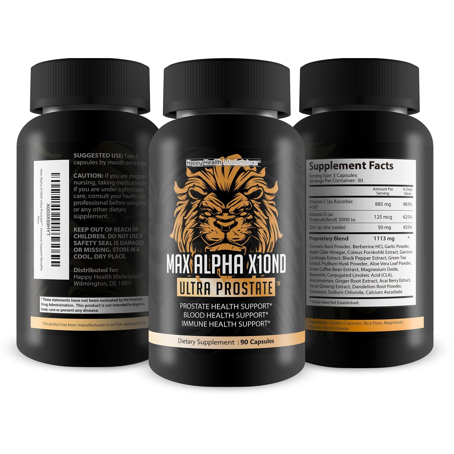 Max Alpha X10ND Ultra Prostate - T Prostate Support for Men - Promote Energy & Endurance - Blood Flow Support for Prostate Health with Vitamin D, Ginseng, Green Tea, & Zinc - Immune Support Benefits - dailyvitalstore
