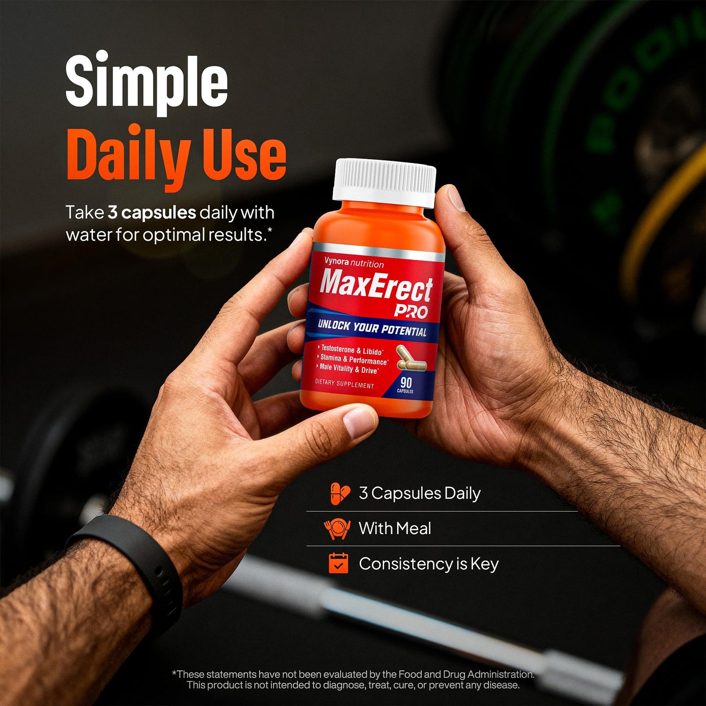 Max Erect PRO Male Enhancing Supplement Pills - Helps Promote Fast Acting Blood Flow for Men - Support Libido, Drive, Size, Performance, Growth, Testosterone, Energy, Stamina, Confidence - 30 Servings - dailyvitalstore