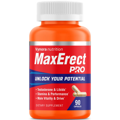Max Erect PRO Male Enhancing Supplement Pills - Helps Promote Fast Acting Blood Flow for Men - Support Libido, Drive, Size, Performance, Growth, Testosterone, Energy, Stamina, Confidence - 30 Servings - dailyvitalstore