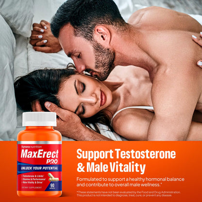 Max Erect PRO Male Enhancing Supplement Pills - Helps Promote Fast Acting Blood Flow for Men - Support Libido, Drive, Size, Performance, Growth, Testosterone, Energy, Stamina, Confidence - 30 Servings - dailyvitalstore
