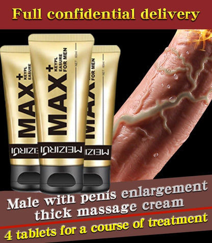 Max+ Extra Large Strength Enlargement Growth Gel for Man – Men's Power Massage Enlarger Cream with Natural Oil for Increase Size, Huge Thickness, Strength and Prolonged Performance (1) - dailyvitalstore