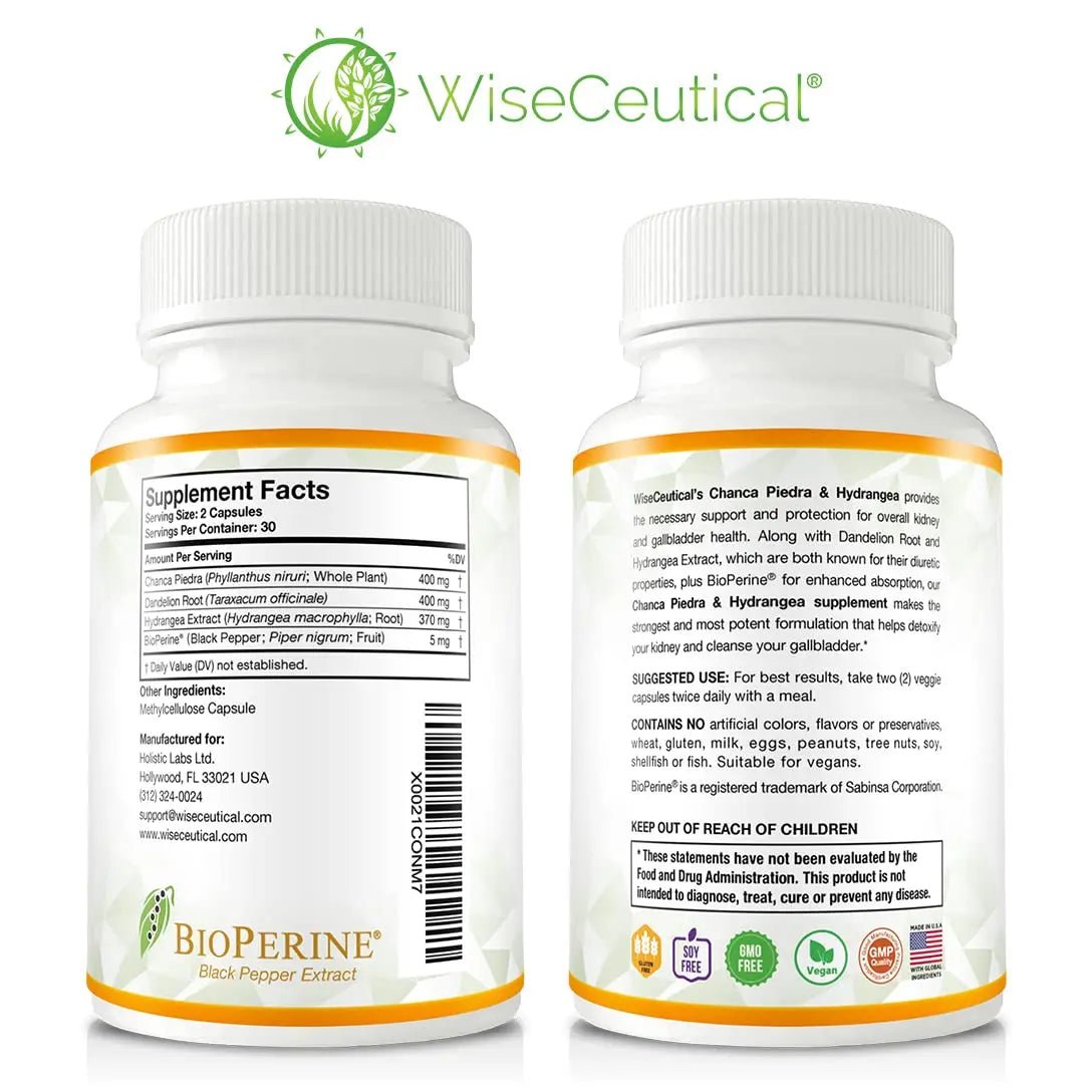 Max Strength Chanca Piedra, Hydrangea & Dandelion Root - Natural Kidney & Gallbladder Formula - Stone Breaker, Flush Impurities, Cleanse Urinary Tract - Enhanced with BioPerine. 60 Veggie Capsules. - dailyvitalstore