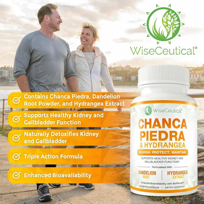 Max Strength Chanca Piedra, Hydrangea & Dandelion Root - Natural Kidney & Gallbladder Formula - Stone Breaker, Flush Impurities, Cleanse Urinary Tract - Enhanced with BioPerine. 60 Veggie Capsules. - dailyvitalstore