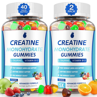 MaxHemp Creatine Gummies for Men & Women - Creatine Monohydrate Gummies 5g, Muscle Builder, Energy Boost & Pre-Workout Supplement, - dailyvitalstore