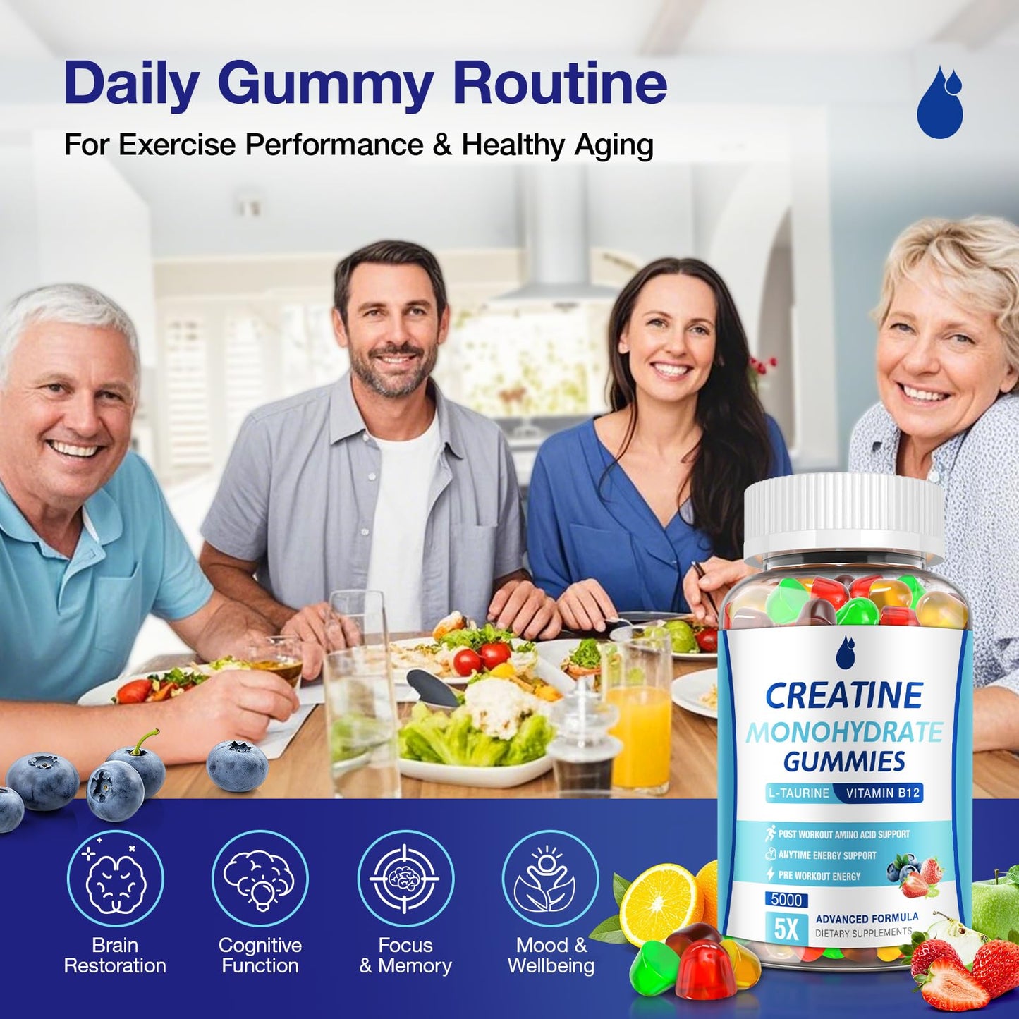 MaxHemp Creatine Gummies for Men & Women - Creatine Monohydrate Gummies 5g, Muscle Builder, Energy Boost & Pre-Workout Supplement, - dailyvitalstore