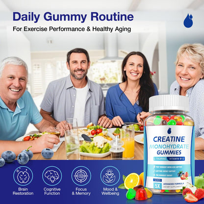 MaxHemp Creatine Gummies for Men & Women - Creatine Monohydrate Gummies 5g, Muscle Builder, Energy Boost & Pre-Workout Supplement, - dailyvitalstore