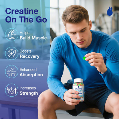MaxHemp Creatine Gummies for Men & Women - Creatine Monohydrate Gummies 5g, Muscle Builder, Energy Boost & Pre-Workout Supplement, - dailyvitalstore