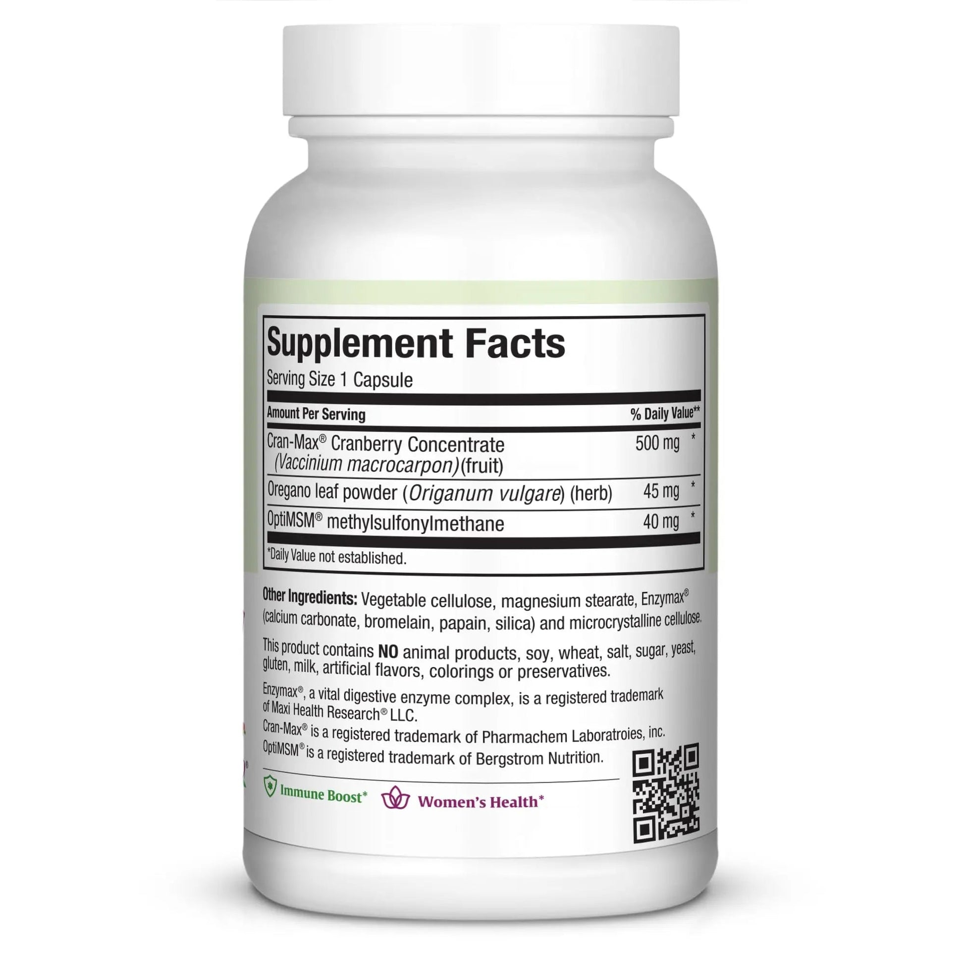 Maxi Health Cranberry Supplement for Urinary Tract & Immune Boost – Cranberry Pills for Women and Men with MSM & Oregano – 120 Capsules - dailyvitalstore