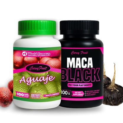 Maximum Booty Growth – Aguaje + Black Maca Pills for Women – Glute Volume Enhancer - Black Curvy Pack - dailyvitalstore