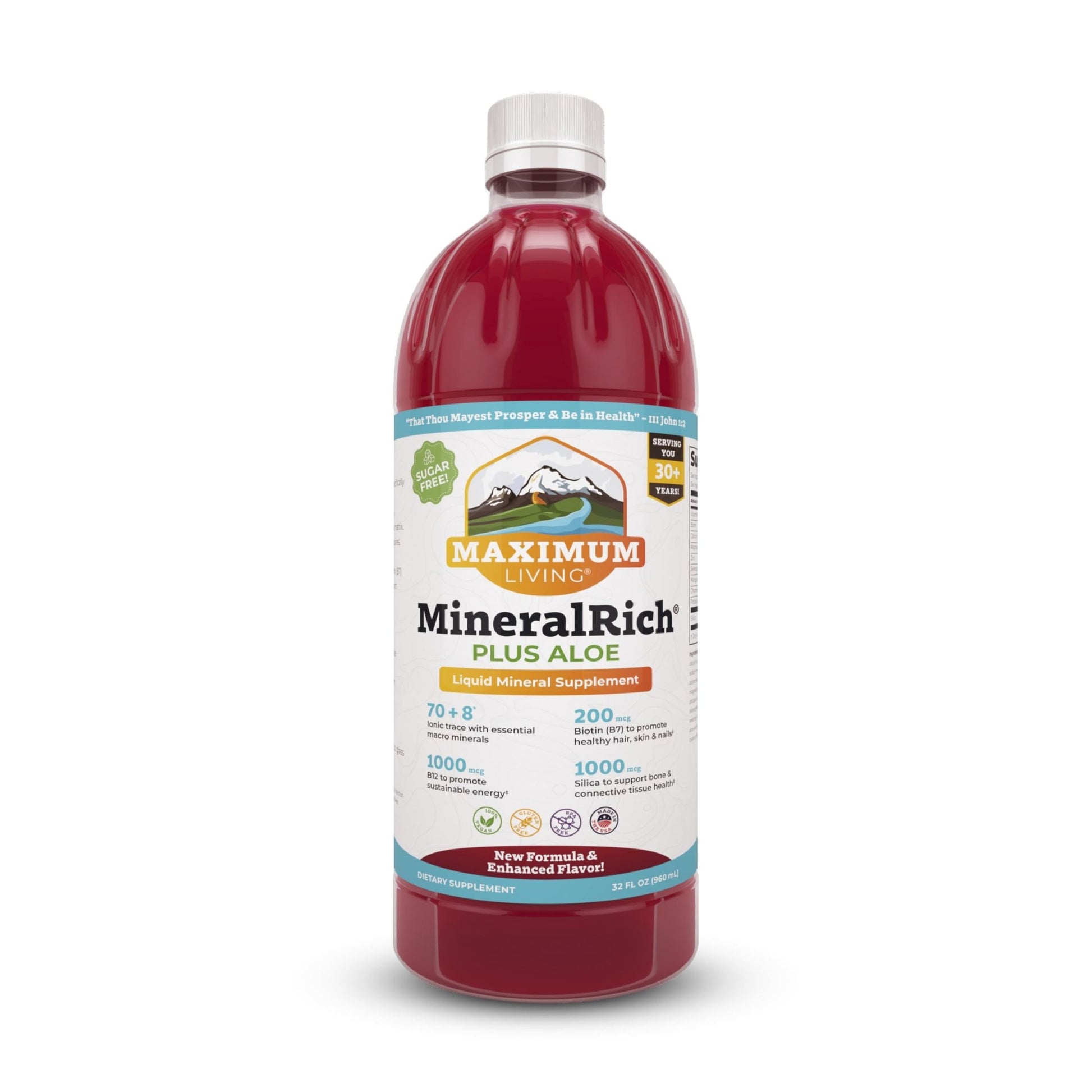 Maximum Living MineralRich Minerals Supplement with Aloe - Liquid Blend of Vitamins and Trace Minerals - 32 oz - dailyvitalstore