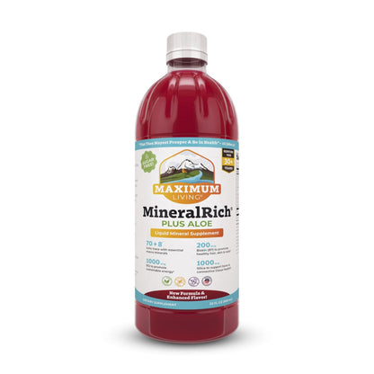 Maximum Living MineralRich Minerals Supplement with Aloe - Liquid Blend of Vitamins and Trace Minerals - 32 oz - dailyvitalstore