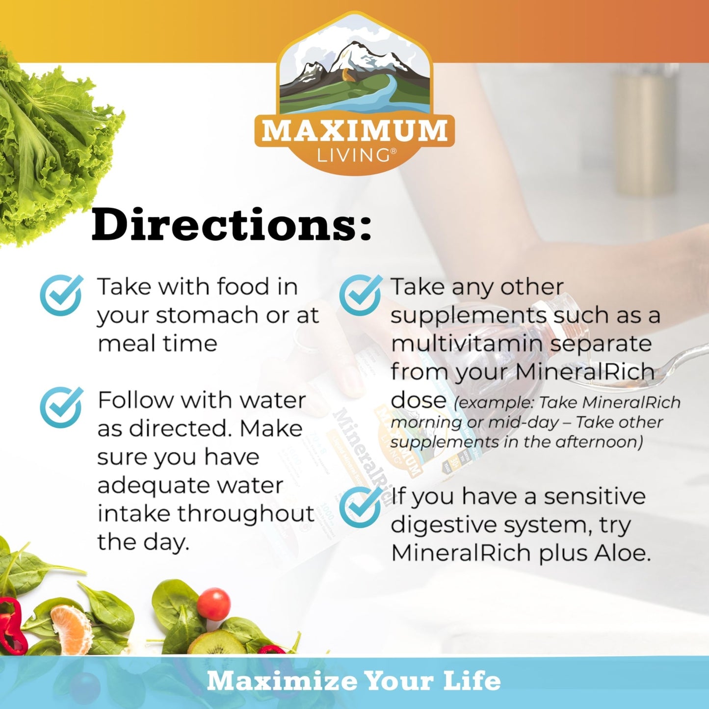 Maximum Living MineralRich Minerals Supplement with Aloe - Liquid Blend of Vitamins and Trace Minerals - 32 oz - dailyvitalstore