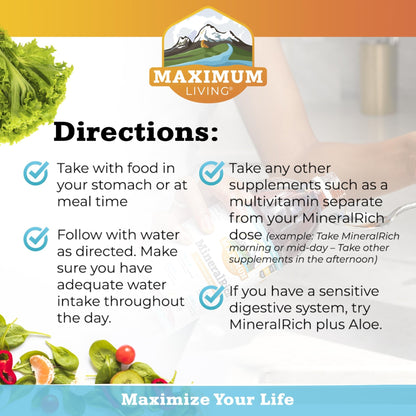 Maximum Living MineralRich Minerals Supplement with Aloe - Liquid Blend of Vitamins and Trace Minerals - 32 oz - dailyvitalstore